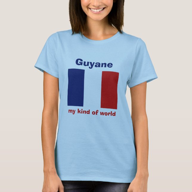 Guyane Flag + Map + Text T-Shirt (Front)