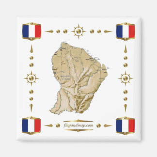 Guyane Map + Flags Magnet