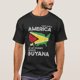 Guyanese American Patriot USA Grown Guyana US Flag T-Shirt
