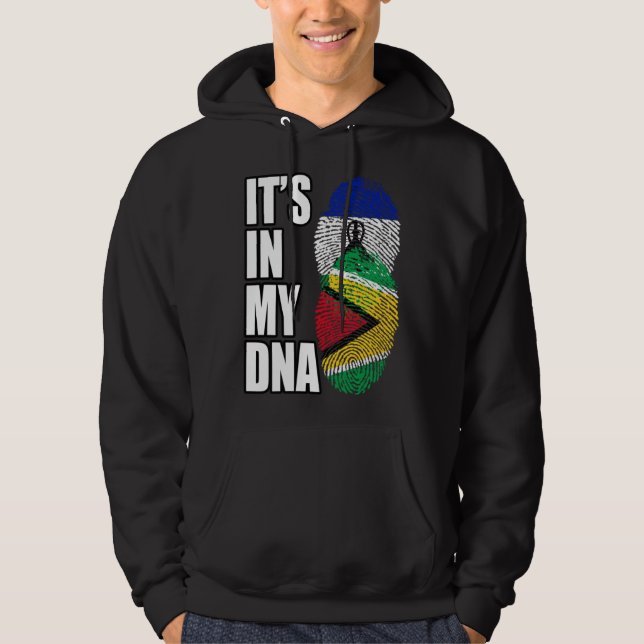 Guyanese And Basotho Mix DNA Heritage Flag Hoodie (Front)