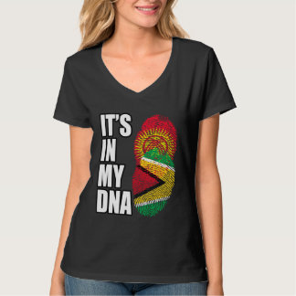 Guyanese And Kyrgyzstani Mix DNA Heritage Flag T-Shirt