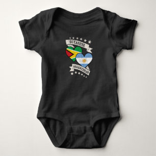 Guyanese Argentinian Heart Flags Guyana Argentina Baby Bodysuit