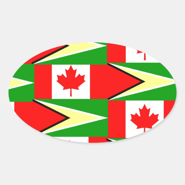 guyanese canadian oval sticker (Front)
