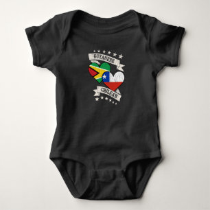 Guyanese Chilean Heart Flags Guyana Chile Baby Bodysuit