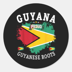 Guyanese Cultural Outfit Idea for Kids Guyana Flag Classic Round Sticker