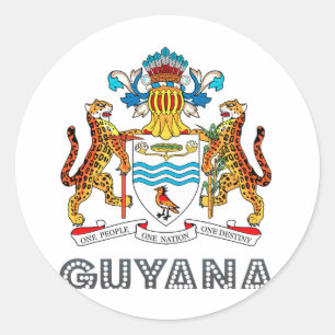 Guyanese Emblem Classic Round Sticker