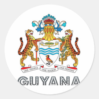 Guyanese Emblem Classic Round Sticker