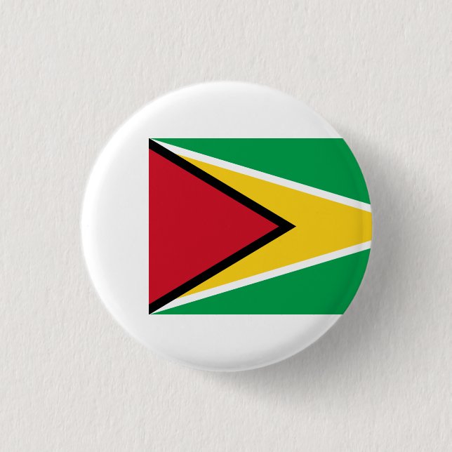Guyanese Flag, Flag of Guyana 3 Cm Round Badge (Front)