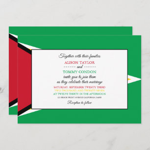Guyanese Flag, Flag of Guyana Wedding Invitation