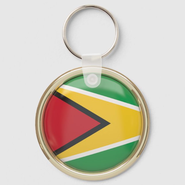 Guyanese  Flag    Keychain (Front)