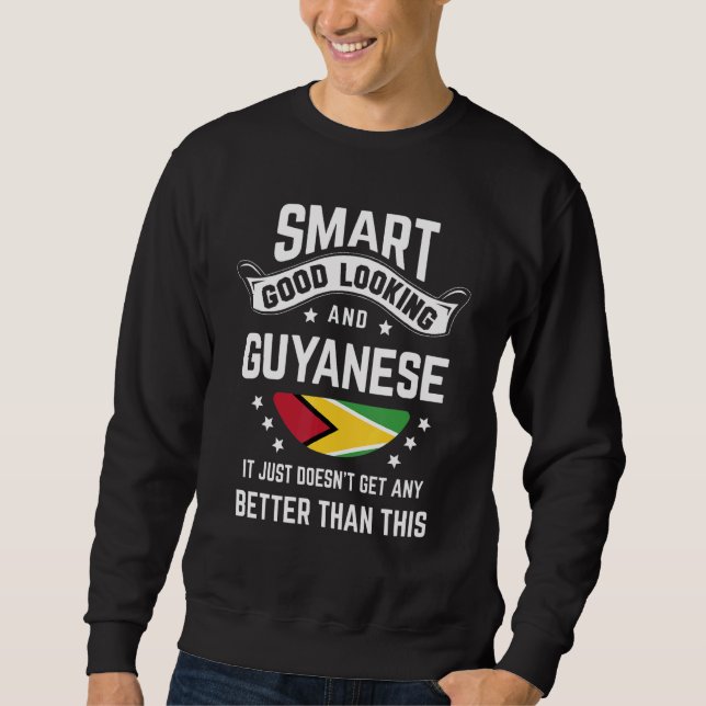 Guyanese Flag Native Pride  Guyana Guyanese Roots Sweatshirt (Front)