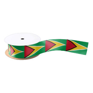 Guyanese flag ribbon satin ribbon