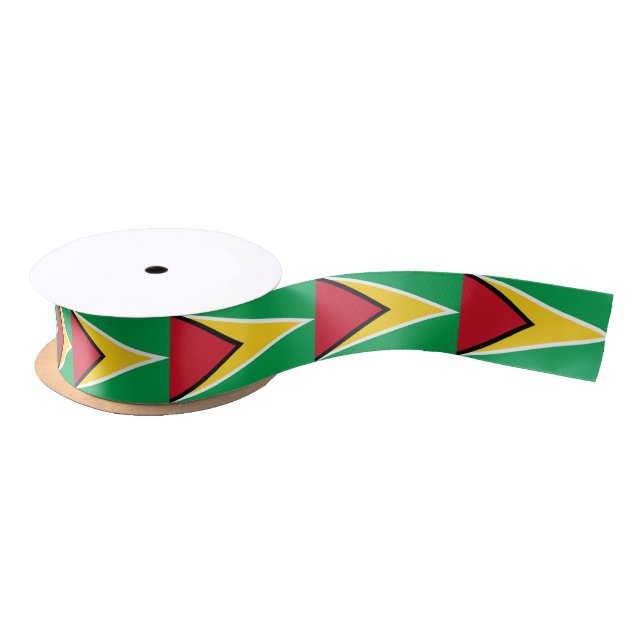 Guyanese flag ribbon satin ribbon (Spool)