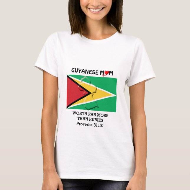 GUYANESE MOM Worth More Than Rubies PROVERBS 31 T-Shirt (Front)