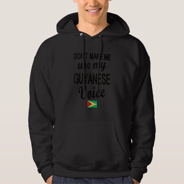 Guyanese Voice Guyana Flag Guyanese Roots Hoodie (Front)