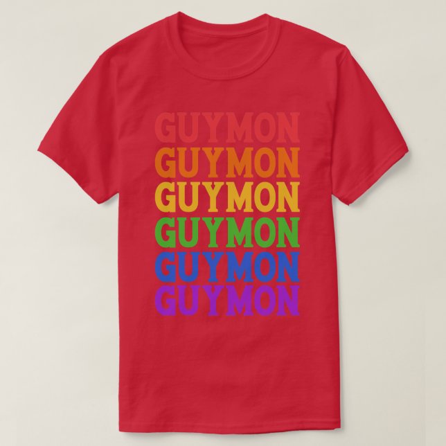 GUYMON RAINBOW TYPOGRAPHY T-Shirt (Design Front)