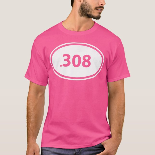 Guys 308 Hunting Rifle Round Calibre Gun Owner T-Shirt (Front)