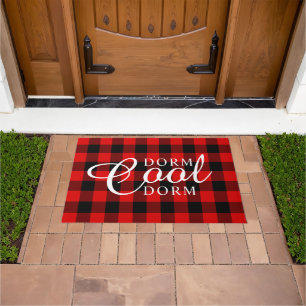 Guys Dorm Cool Dorm Rustic Cabin Block Squares Doormat