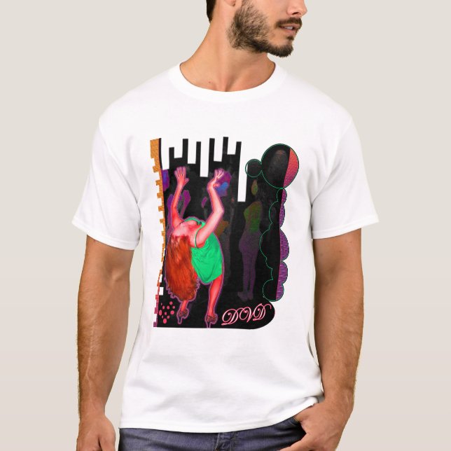 guys girls RAVE Raver raving club music dance DJ T-Shirt (Front)