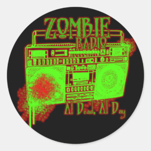 guys girls undead zombies funny zombie shirt classic round sticker