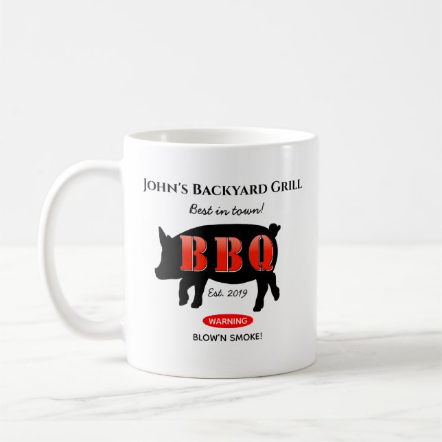 Guys Home Backyard Grilling Sauce Coffee Mug Cup (Left)