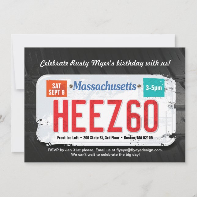 Guy's Massachusett's 60th Birthday Invitation (Front)