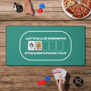 Guy's Night Texas Hold'em Green White Poker Table Desk Mat