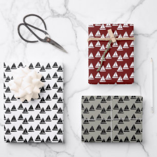 Guys Sailboat Wrapping Paper Sheet