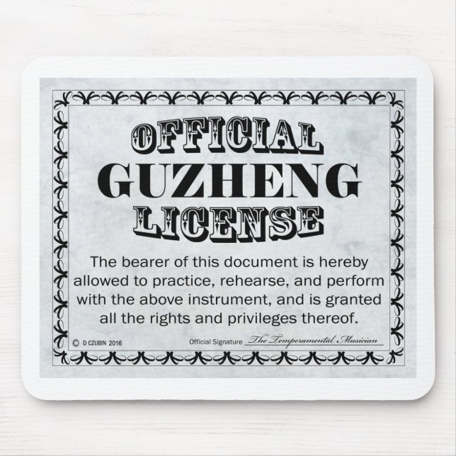 Guzheng License Mouse Mat (Front)