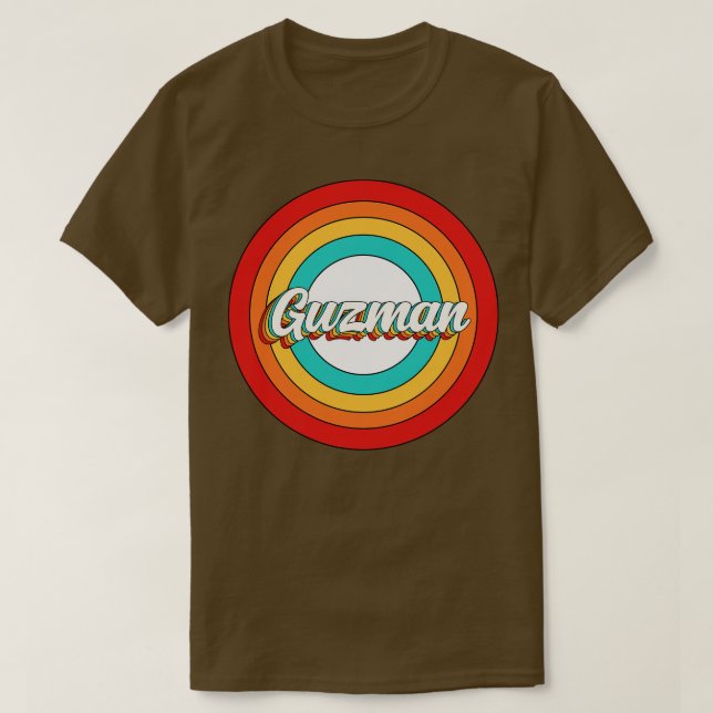 Guzman Name Shirt Vintage Guzman Circle (Design Front)