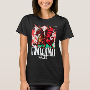 Gwalchmai Wales Welsh Flag Y Ddraig Goch Dragon T-Shirt