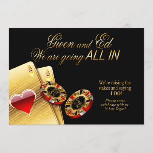 Gwen ALL IN Casino Wedding ASK 4 NAMES IN CHIPS Invitation