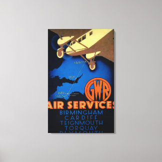 GWR Air Services Vintage PosterEurope Canvas Print
