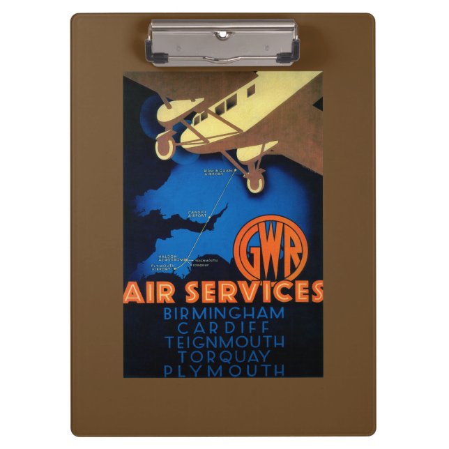 GWR Air Services Vintage PosterEurope Clipboard (Front)