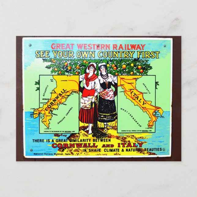 GWR see your own country first advert Postcard (Front)