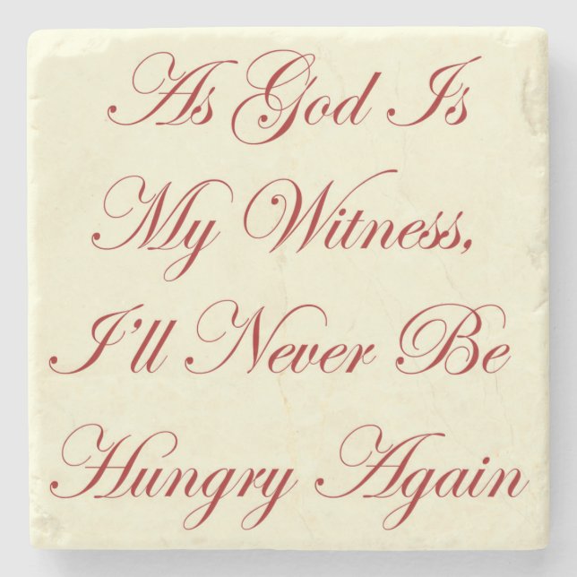 GWTW As God Is My Witness Quote Stone Coaster (Front)