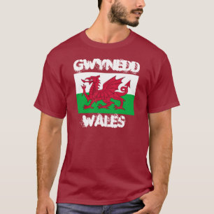Gwynedd, Wales with Welsh flag T-Shirt