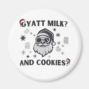 Gyatt Milk and Cookies Funny Santa Gen Alpha Magnet