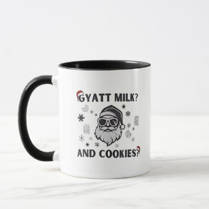 Gyatt Milk and Cookies Funny Santa Gen Alpha Mug