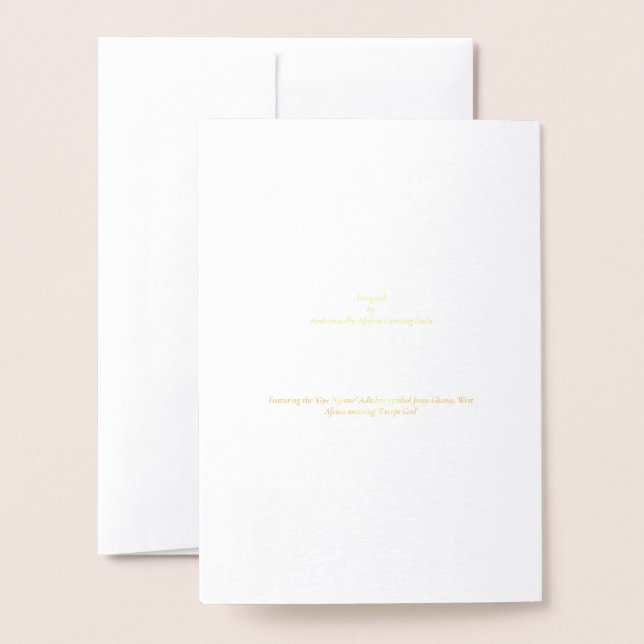 Gye Nyame Adinkra Birthday card  (Back With Envelope)