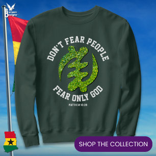Gye Nyame Adinkra FEAR ONLY GOD Christian Glitter Sweatshirt