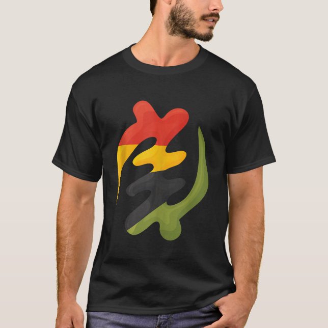 Gye Nyame Adinkra symbol in Pan African colours Ta T-Shirt (Front)