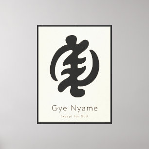 Gye Nyame Adinkra Symbol   Minimalist African Heri Canvas Print