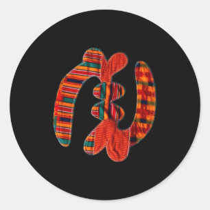 Gye Nyame - African Kente Cloth Symbol Ghana Classic Round Sticker