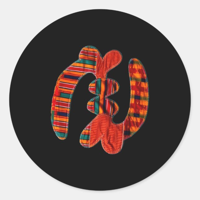 Gye Nyame - African Kente Cloth Symbol Ghana  Classic Round Sticker (Front)