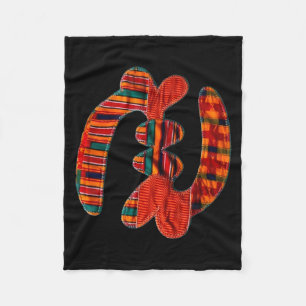 Gye Nyame - African Kente Cloth Symbol Ghana Fleece Blanket