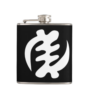Gye Nyame   God is Supreme Adinkra Symbol Hip Flask