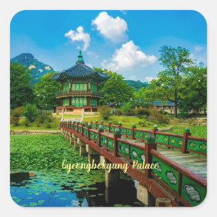 Gyeongbokgung Palace, labelled. Square Sticker