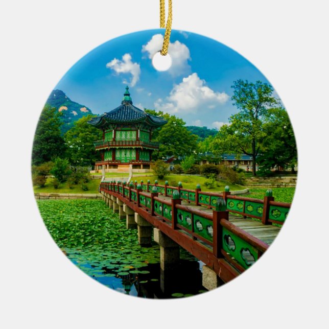 Gyeongbokgung Palace, South Korea Ceramic Tree Decoration (Front)