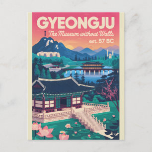 Gyeongju Korea Retro Travel Poster Art Holiday Postcard
